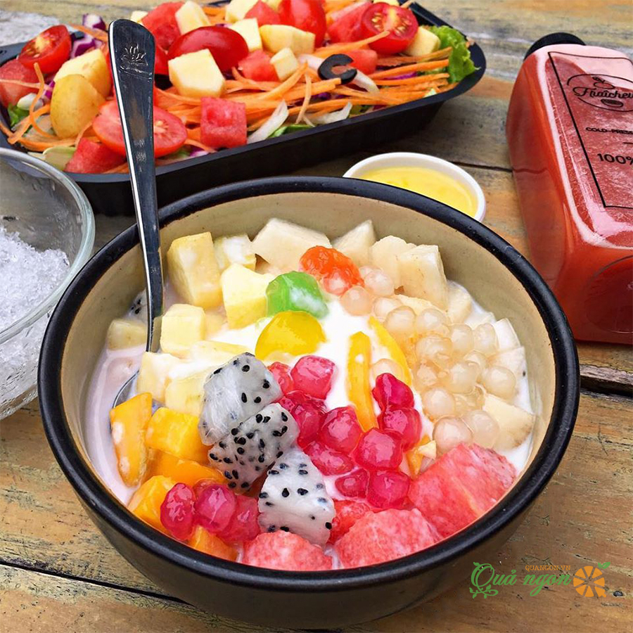 cách làm hoa quả dầm sữa chua