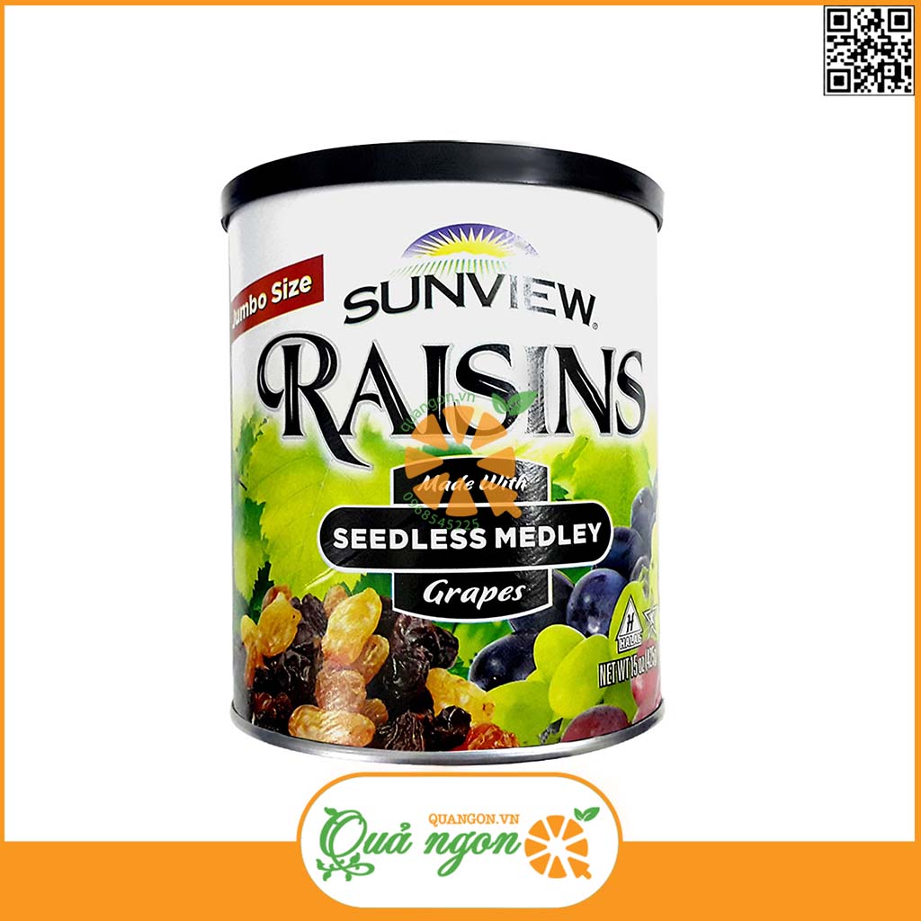 Nho khô thập cẩm Sunview Raisins Mỹ 425g