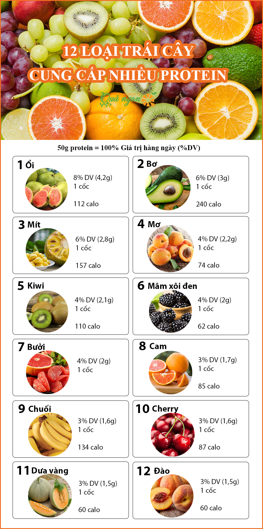 12 Loại trái cây cung cấp protein tốt nhất cho cơ thể