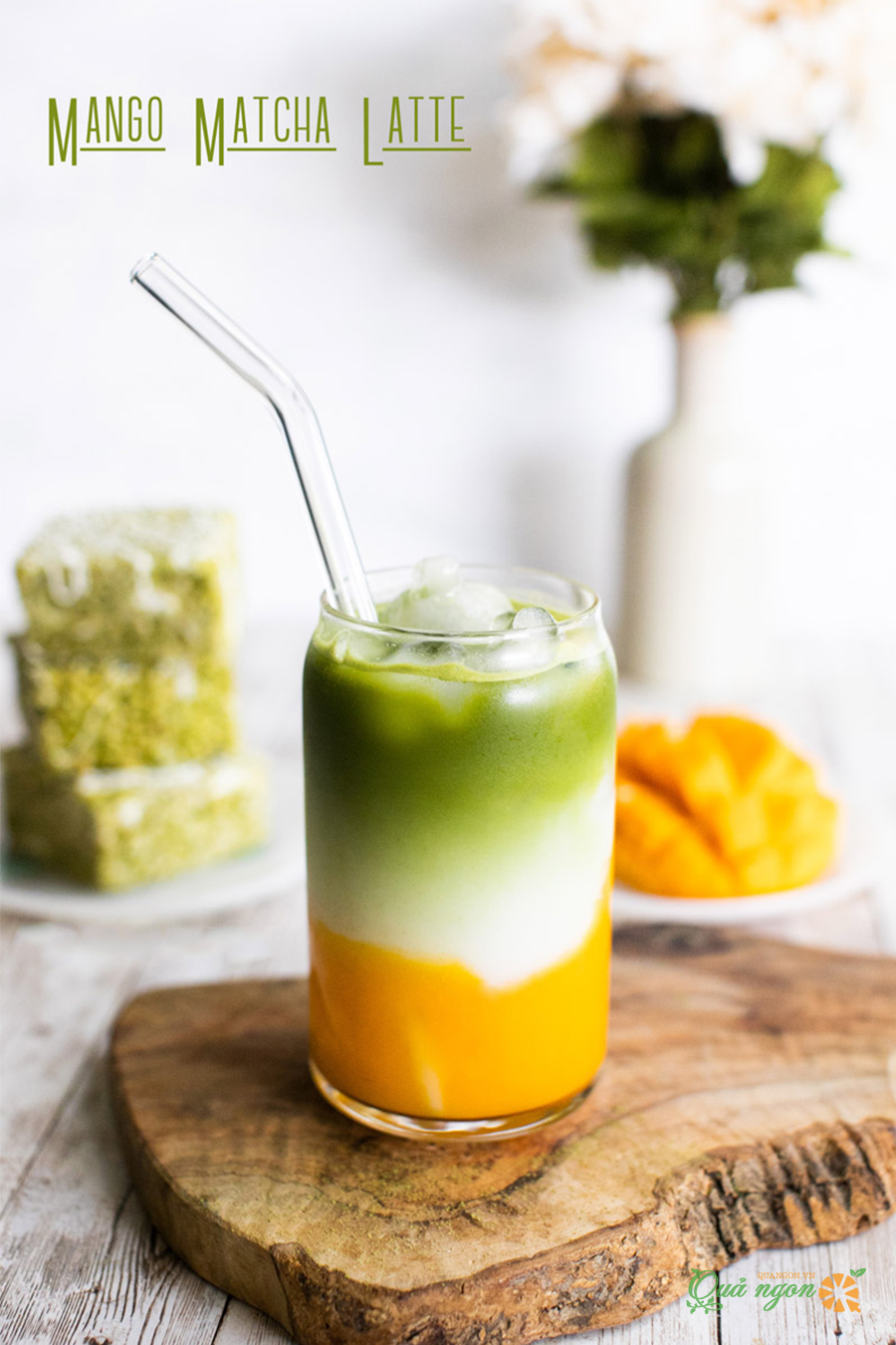 Công thức pha chế Mango Iced Matcha Latte 