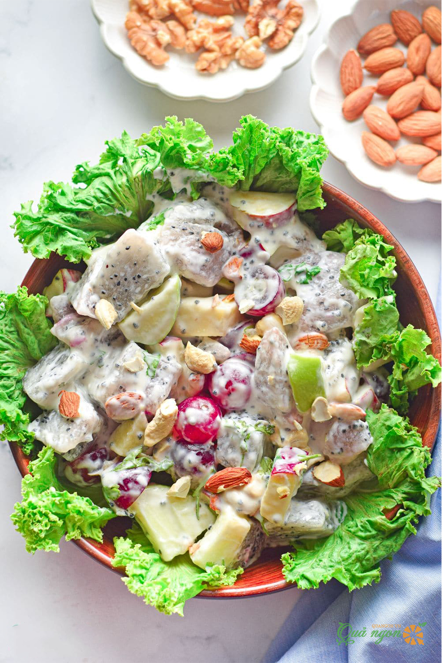 Cách làm Salad Waldorf thanh long thay đổi khẩu vị